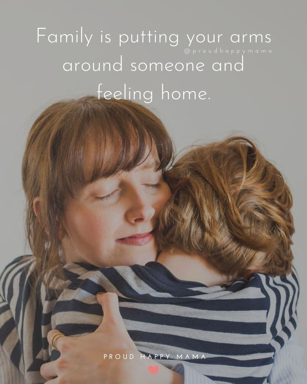 Happiness Family Quotes | Family is putting your arms around someone and feeling home.