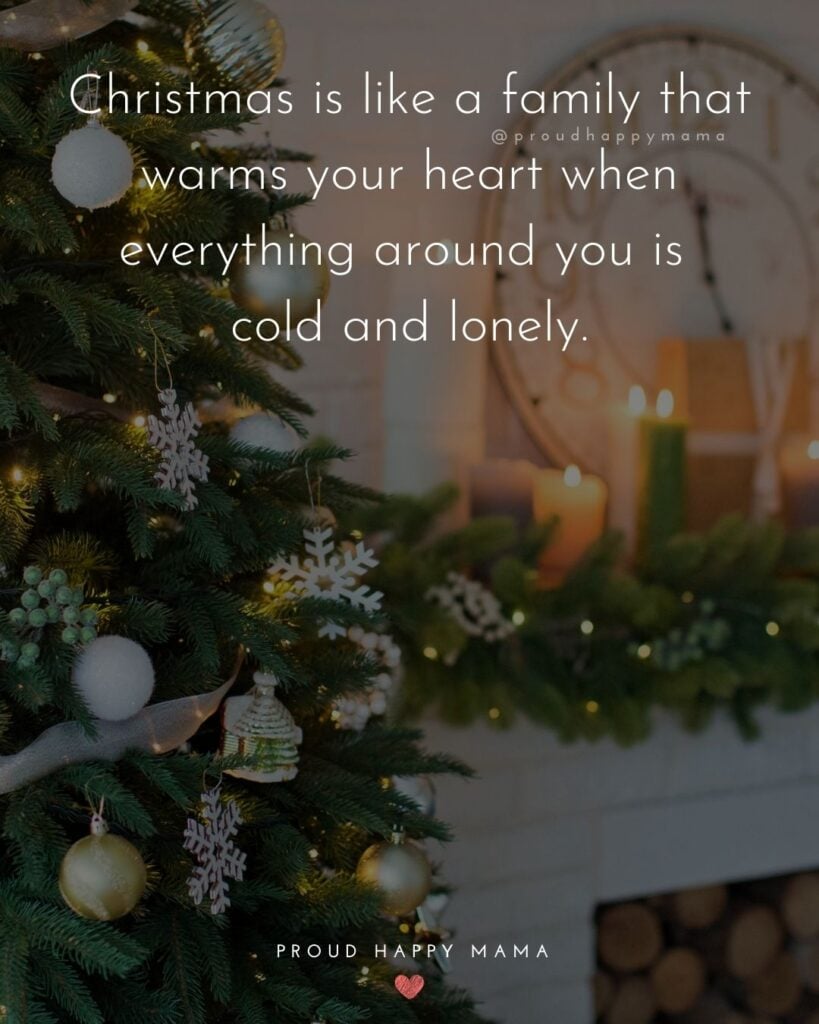 Christmas Family Quotes - Christmas is like a family that warms your heart when everything around you is cold and lonely.