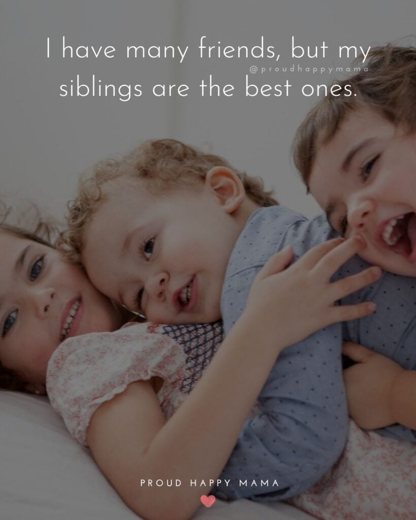 Sibling Quotes - I have many friends, but my siblings are the best ones.’