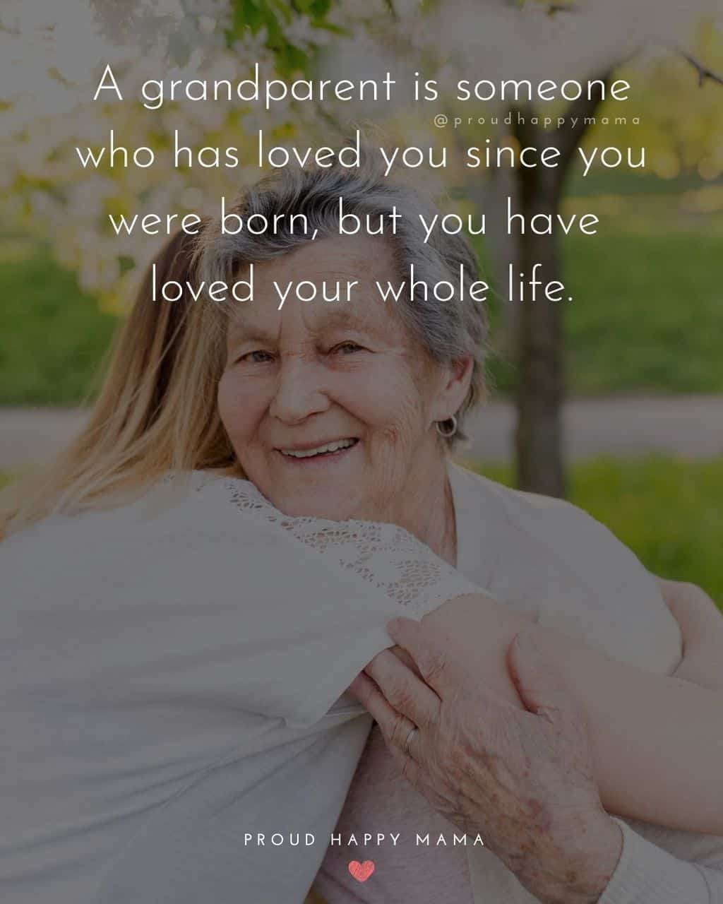 Grandparent Quotes – A grandparent is someone who has loved you since you were born, but you have loved your whole life.’