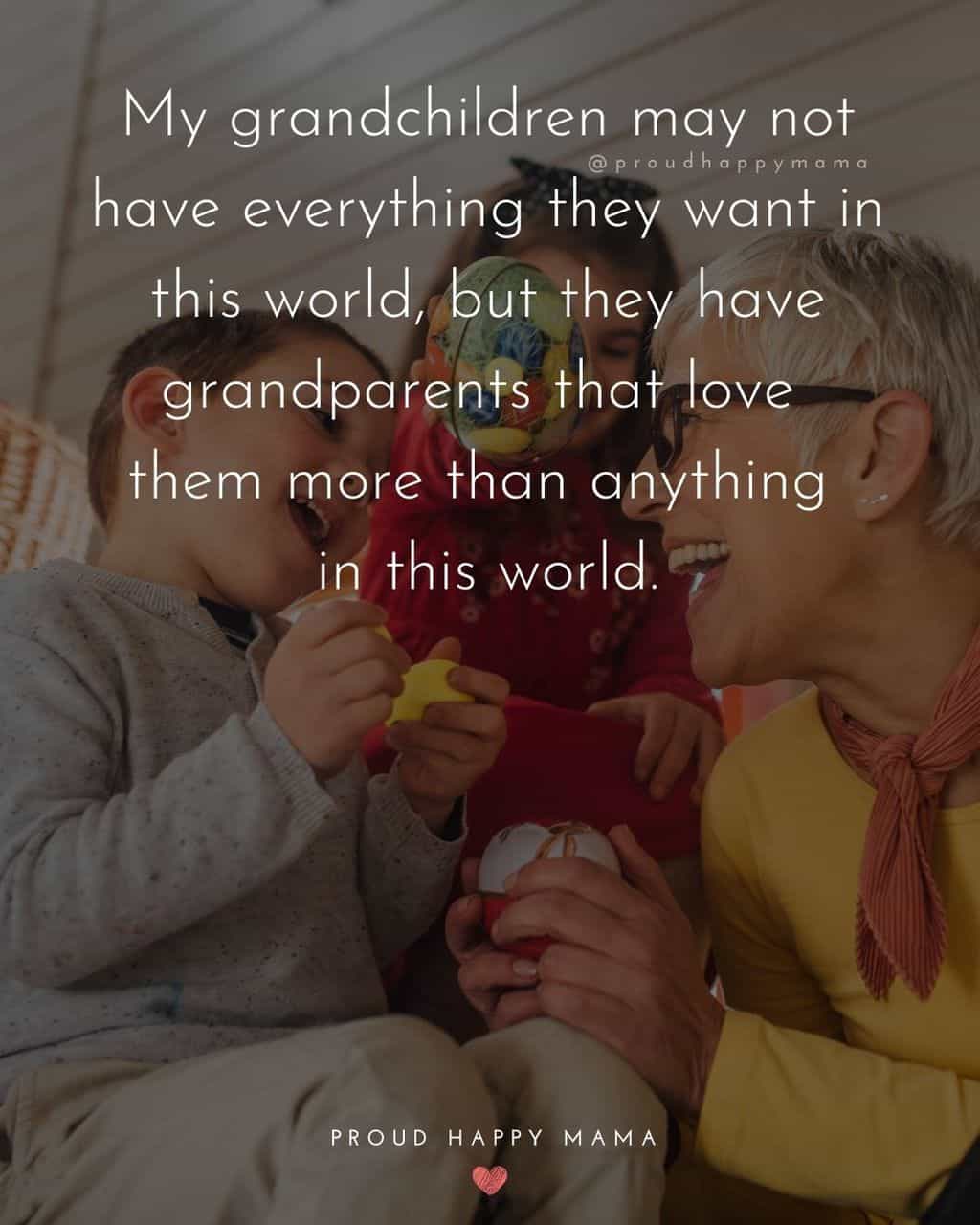 Grandparent Quotes – My grandchildren may not have everything they want in this world, but that have a grandparents