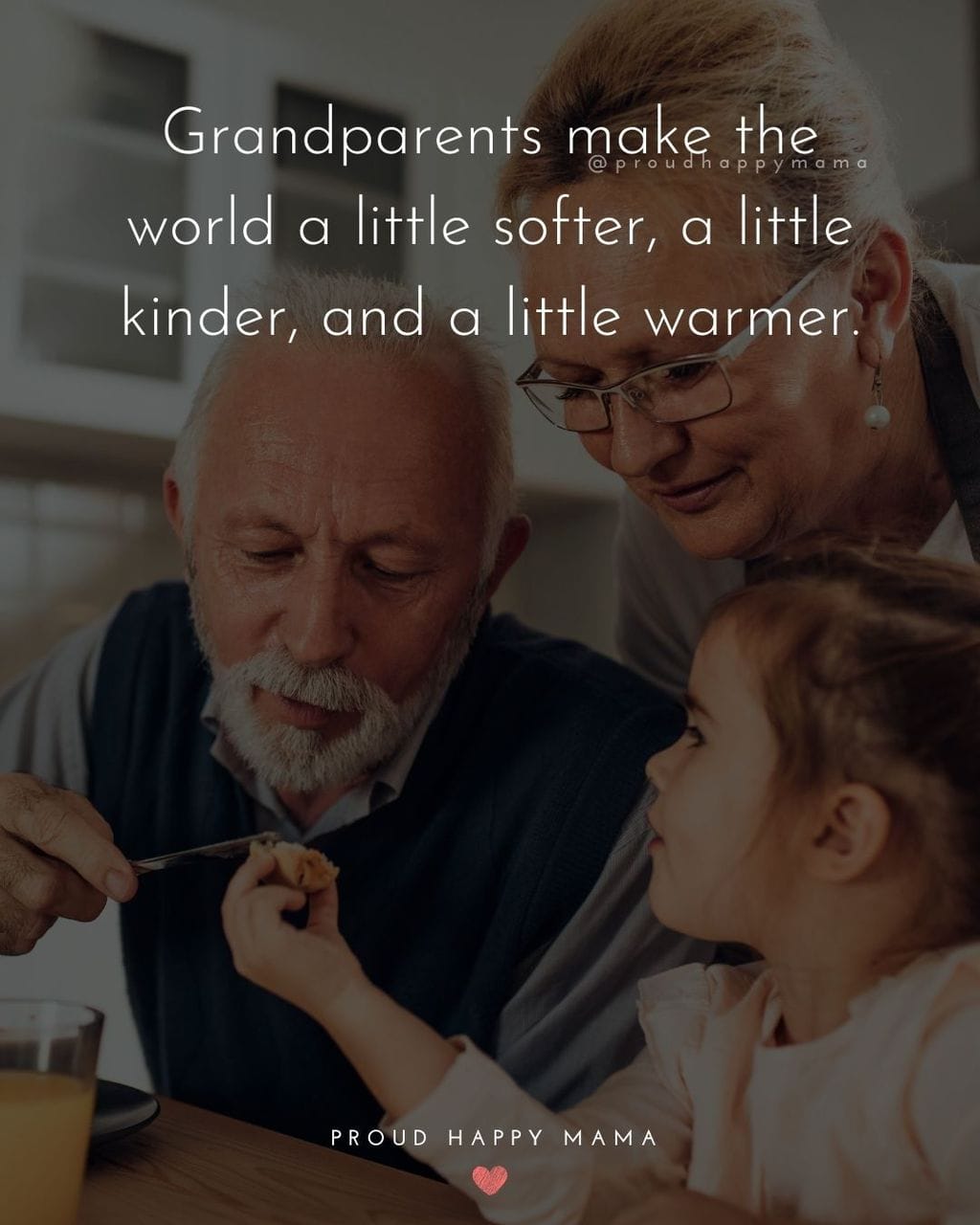 Quotes About Grandparents | Grandparents make the world a little softer, a little kinder, and a little warmer.