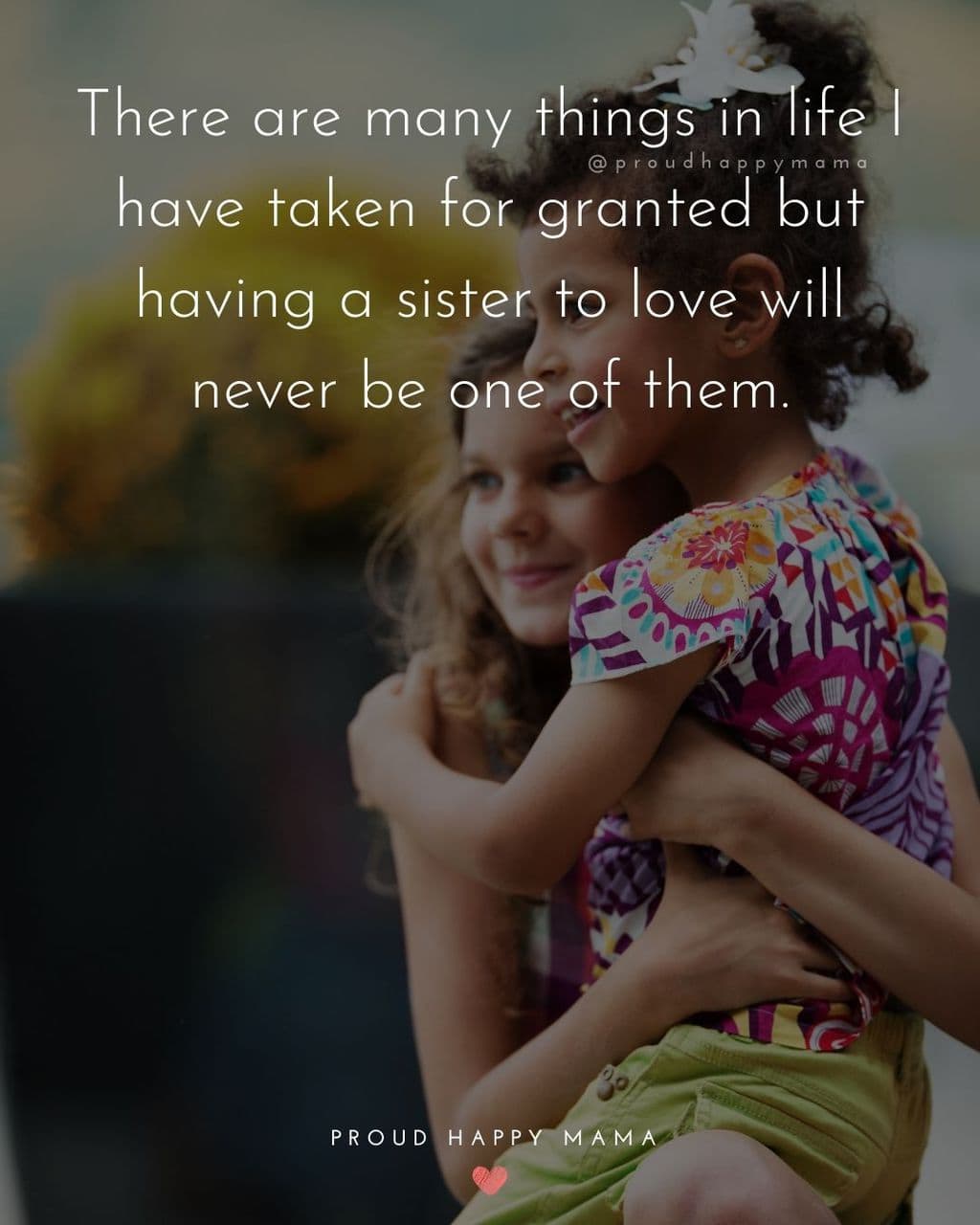 Sister Quotes - There are many things in life I have taken for granted but having a sister to love will never be one of them.