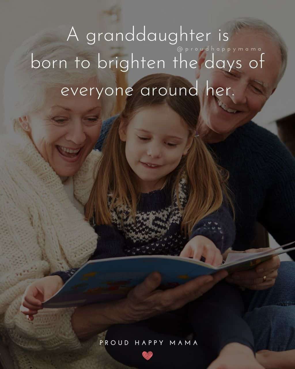 Granddaughter Quotes - A granddaughter is born to brighten the days of everyone around her.