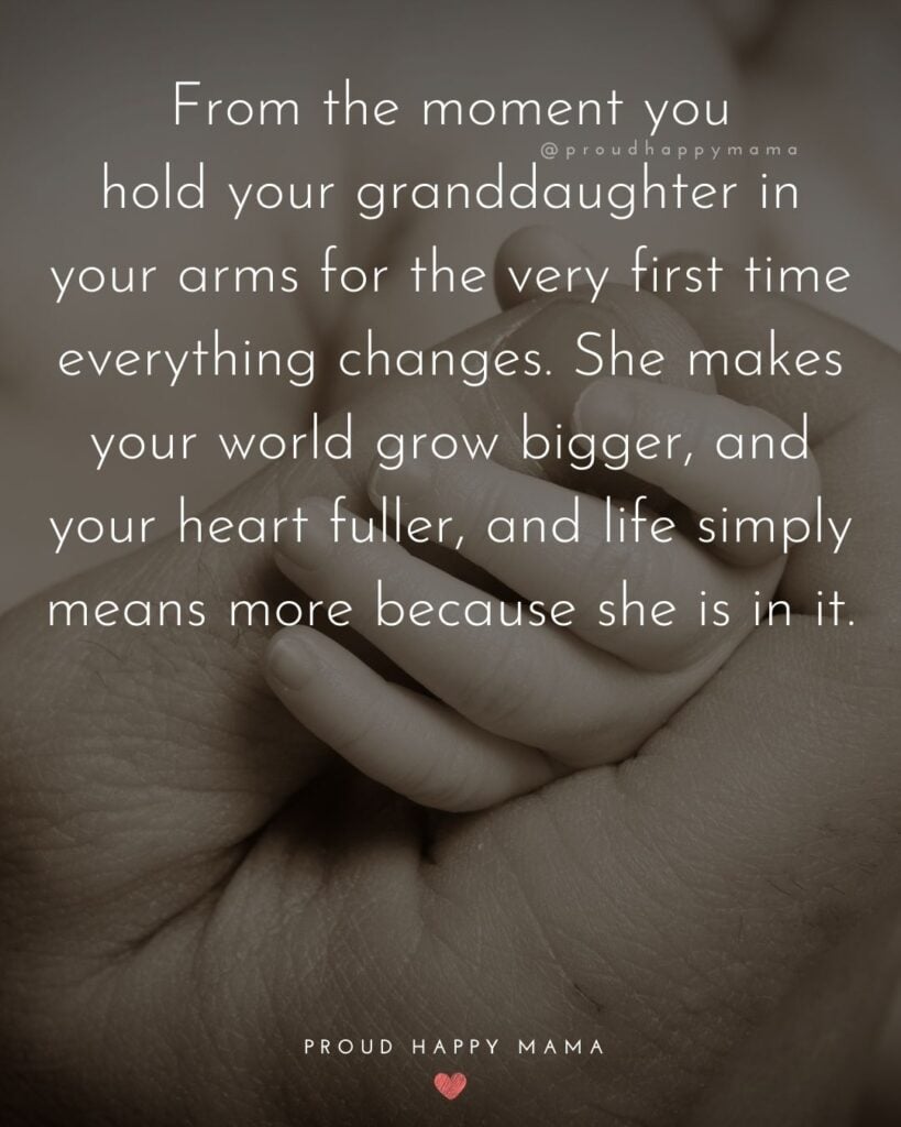 Granddaughter Quotes - From the moment you hold your granddaughter in your arms for the very first time everything changes.
