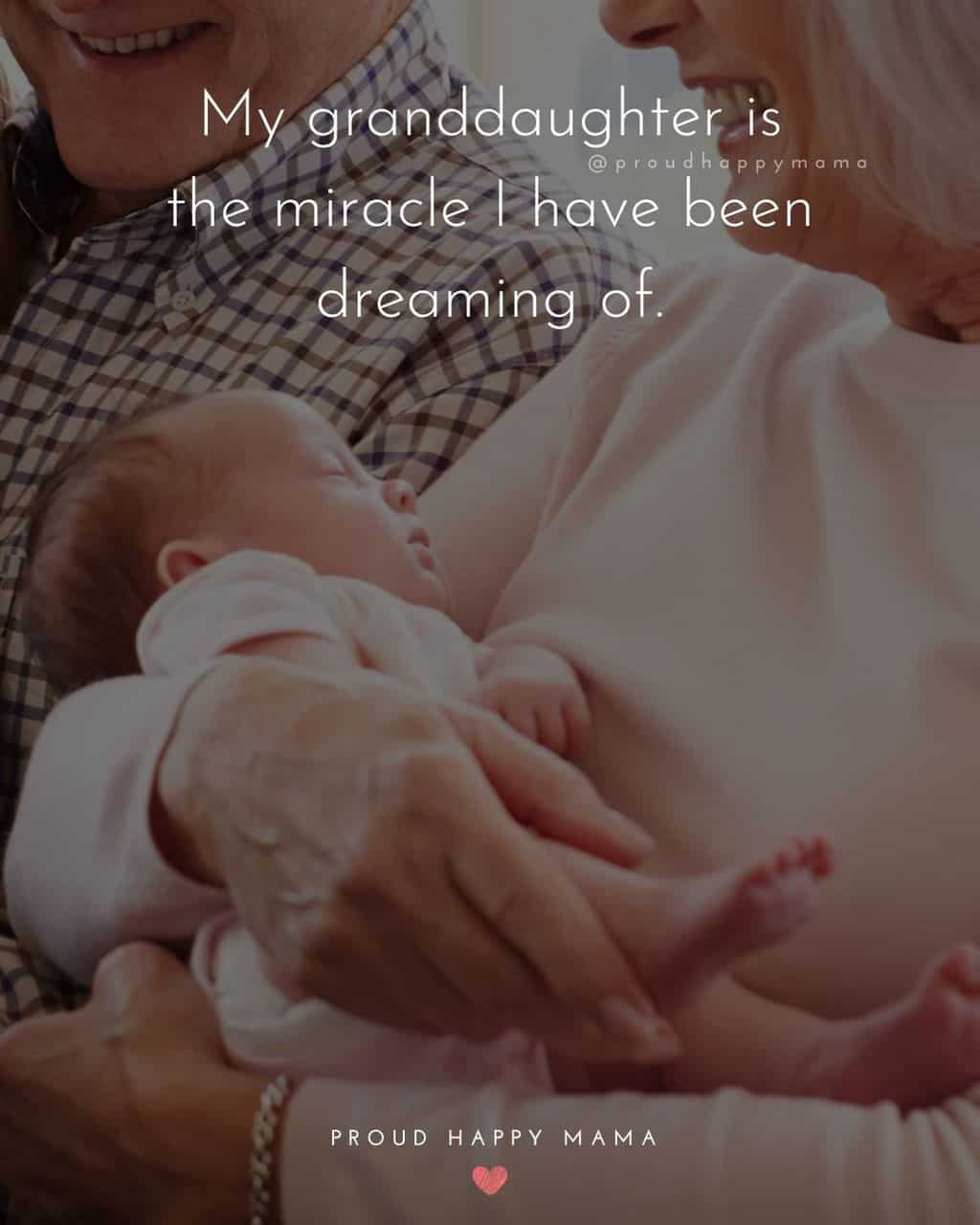 Granddaughter Quotes - My granddaughter is the miracle I have been dreaming of.
