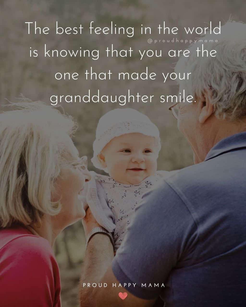 Granddaughter Quotes - The best feeling in the world is knowing that you are the one that made your granddaughter smile.