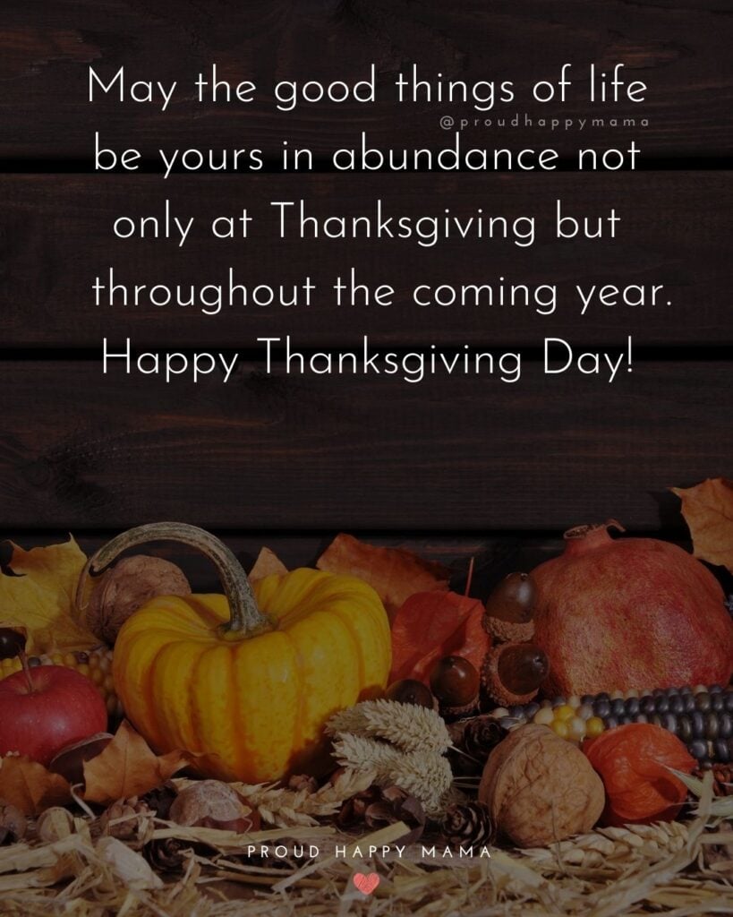 Thanksgiving Quotes - May the good things of life be yours in abundance not only at Thanksgiving but throughout the coming year. Happy Thanksgiving Day
