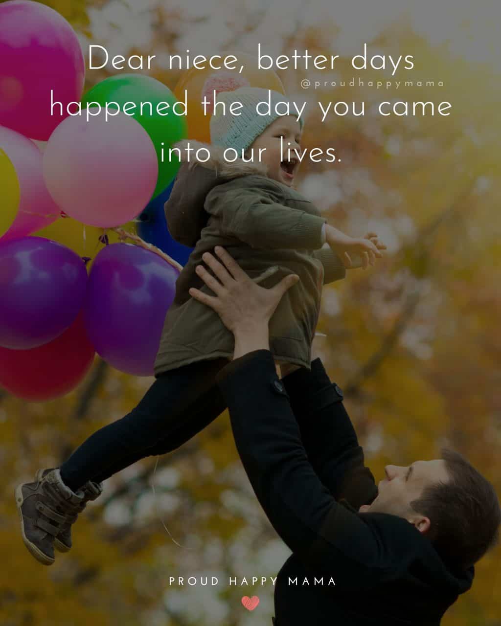 Niece Quotes - Dear niece, better days happened the day you came into our lives.