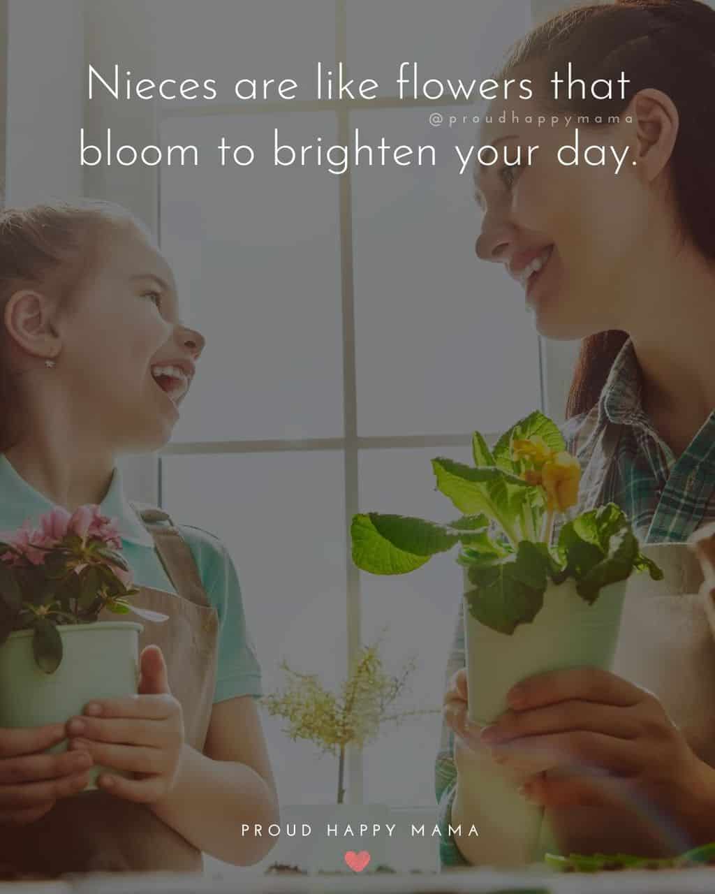 Niece Quotes - Nieces are like flowers that bloom to brighten your day.