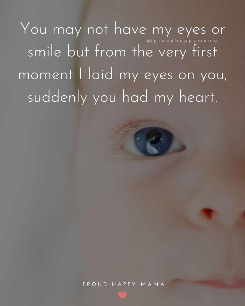 Niece Quotes - You may not have my eyes or smile but from the very first moment I laid my eyes on you, suddenly you had my heart.