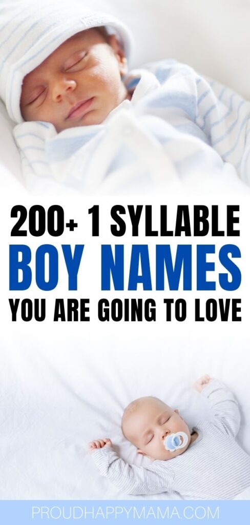 1 syllable boy names