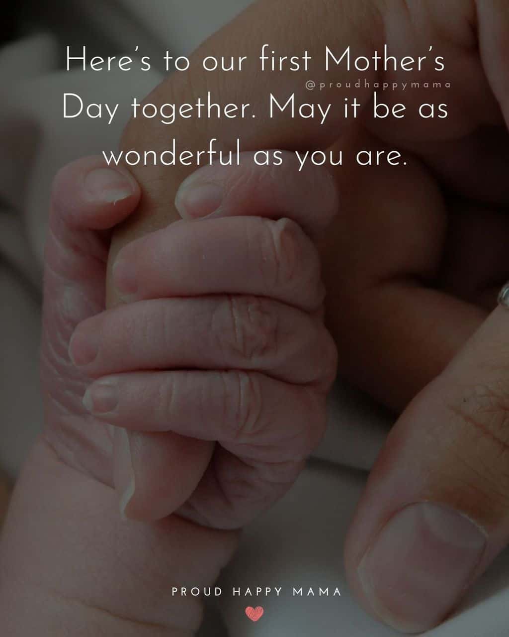 First Mothers Day Quotes - Here’s to our first Mother’s Day together. May it be as wonderful as you are.’