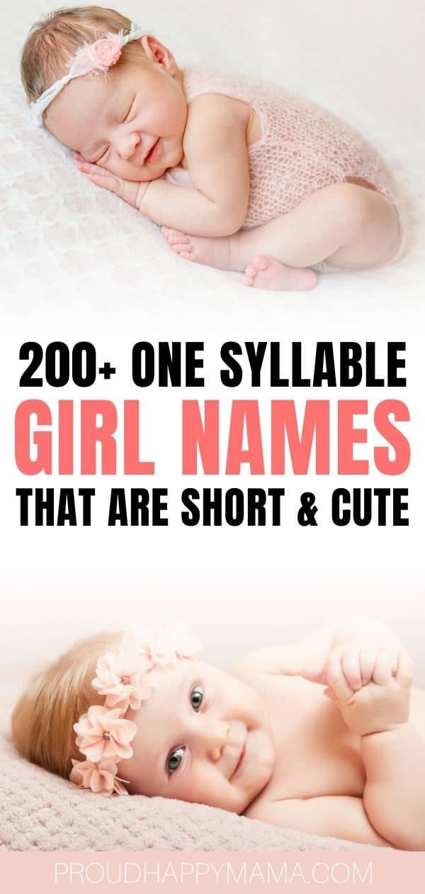 One Syllable Girl Names