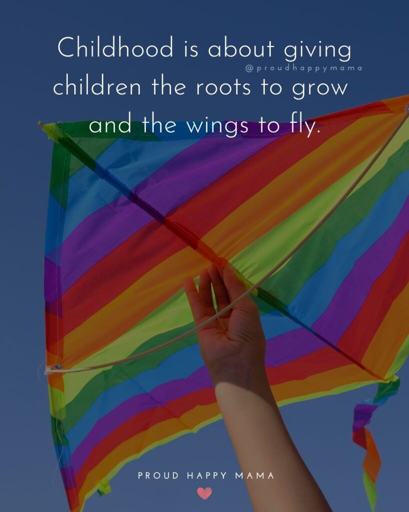 Childhood Quotes - Childhood is about giving children the roots to grow and the wings to fly.’