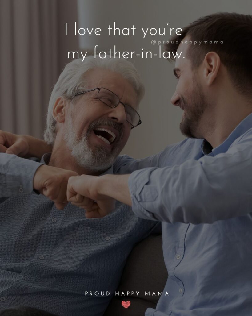 Father In Law Quotes - I love that you’re my father in law.’