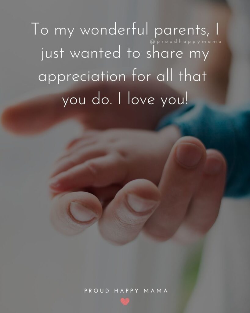 Parents Quotes - To my wonderful parents, I just wanted to share my appreciation for all that you do. I love you!’