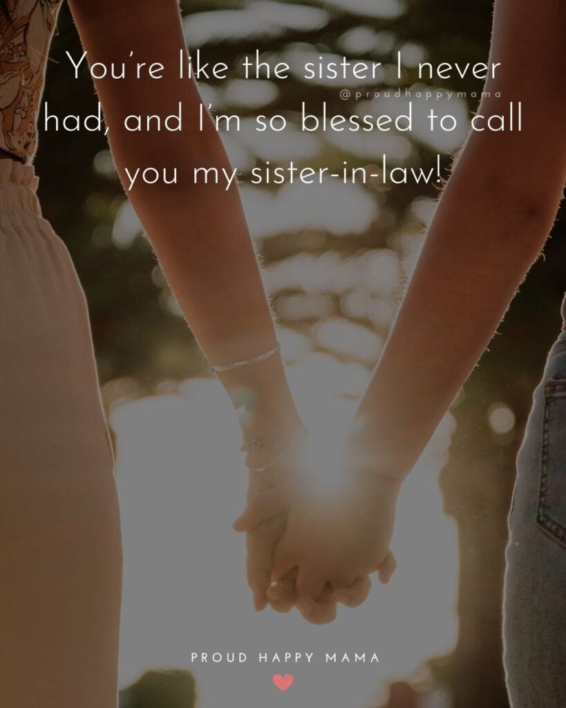 Sister In Law Quotes - You’re like the sister I never had, and I’m so blessed to call you my sister-in-law!’