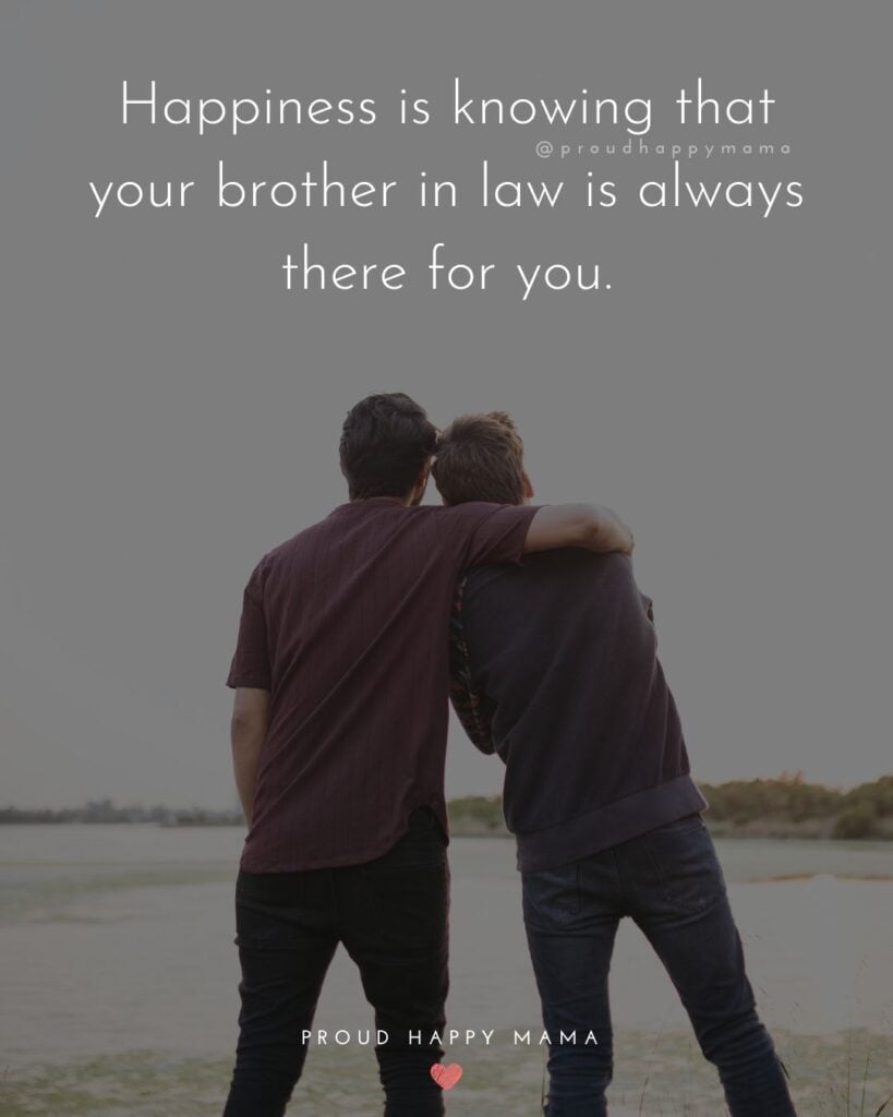 Brother In Law Quotes - Happiness is knowing that your brother in law is always there for you.’