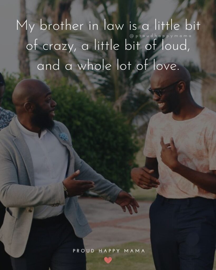 Brother In Law Quotes - My brother in law is a little bit of crazy, a little bit of loud, and a whole lot of love.’
