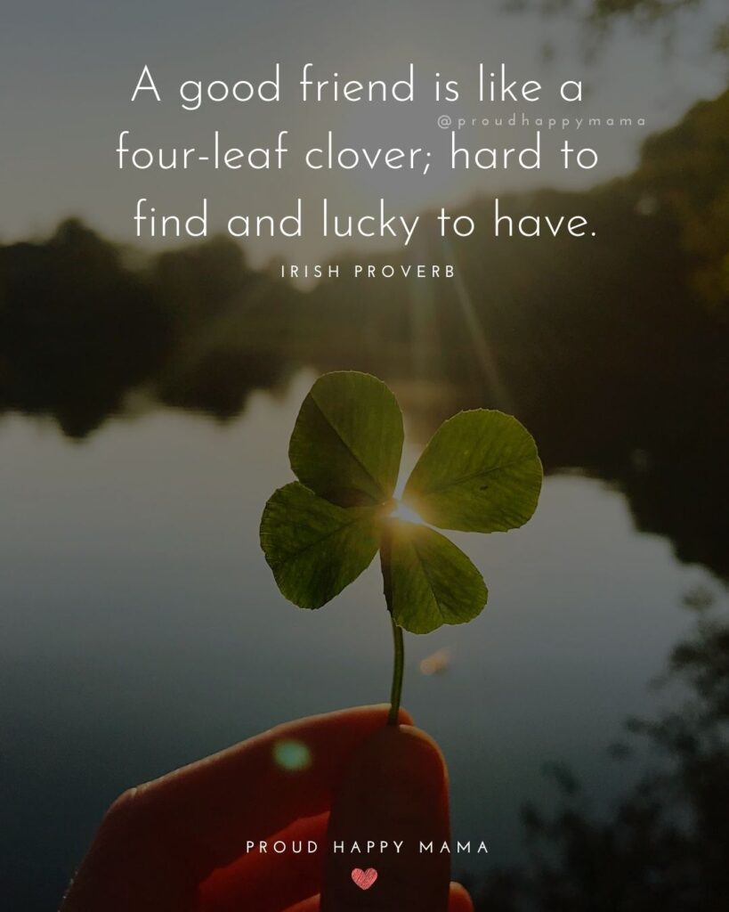 Friendship Quotes - A good friend is like a four-leaf clover; hard to find and lucky to have.’ – Irish Proverb