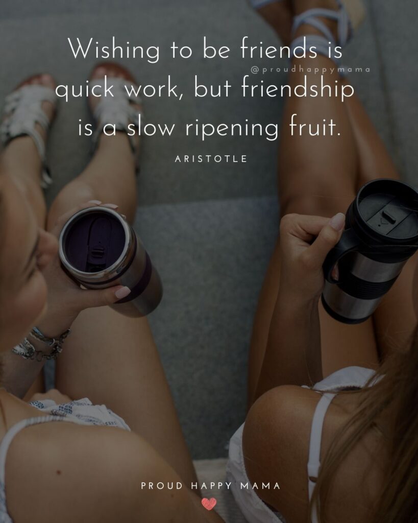 Friendship Quotes - Wishing to be friends is quick work, but friendship is a slow ripening fruit.’ – Aristotle