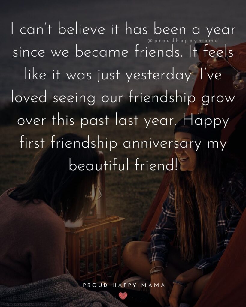 Friendship Anniversary Quotes - I can’t believe it has been a year since we became friends. It feels like it was just yesterday. I’ve