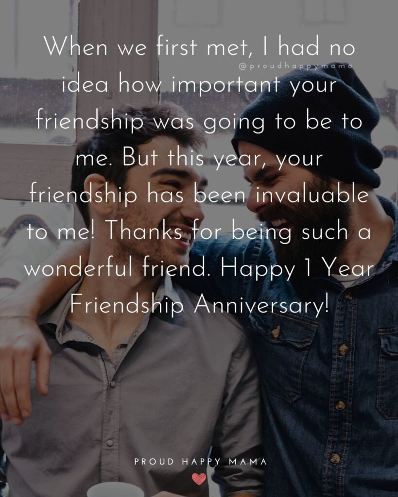 Friendship Anniversary Quotes - When we first met, I had no idea how important your friendship was going to be to me. But this
