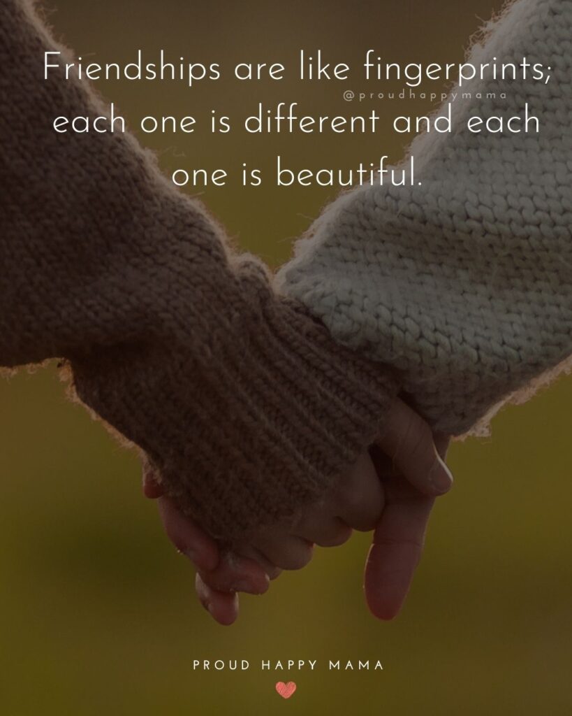 Friendship Quotes - Friendships are like fingerprints; each one is different and each one is beautiful.’