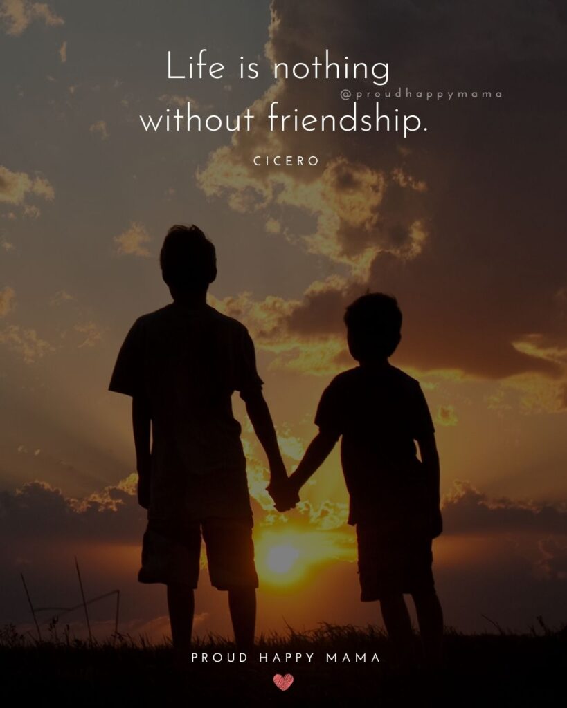 Friendship Quotes - Life is nothing without friendship.’ – Cicero