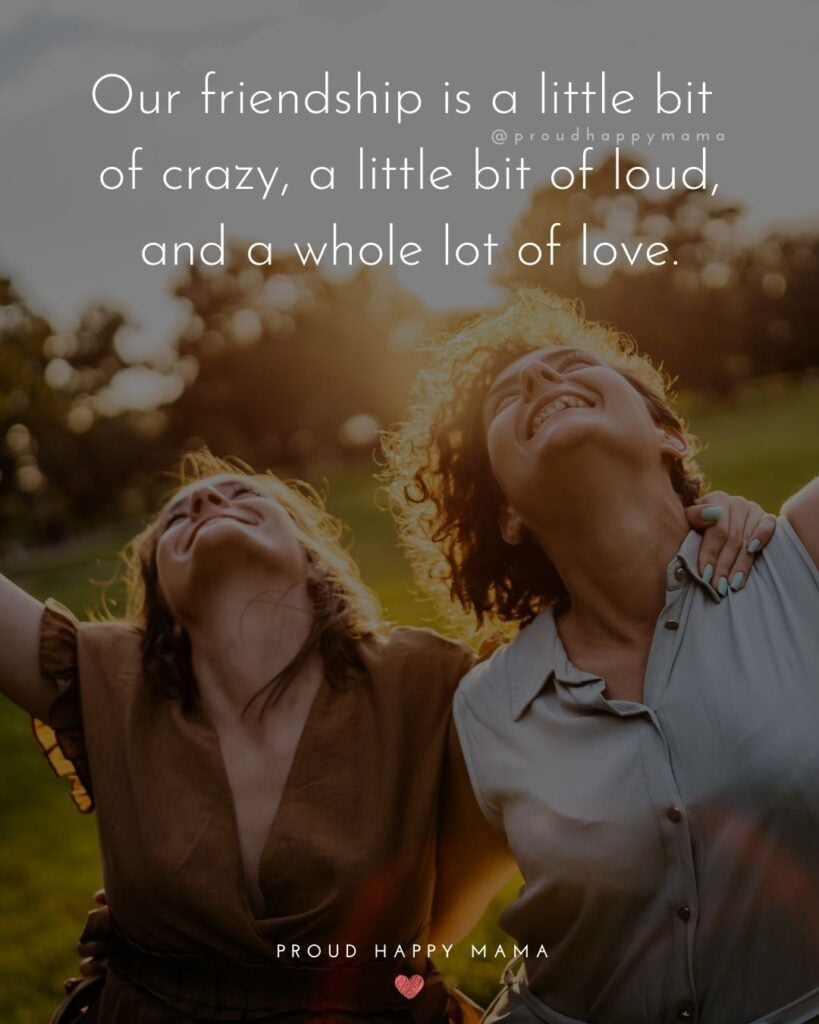 Friendship Quotes - Our friendship is a little bit of crazy, a little bit of loud, and a whole lot of love.’