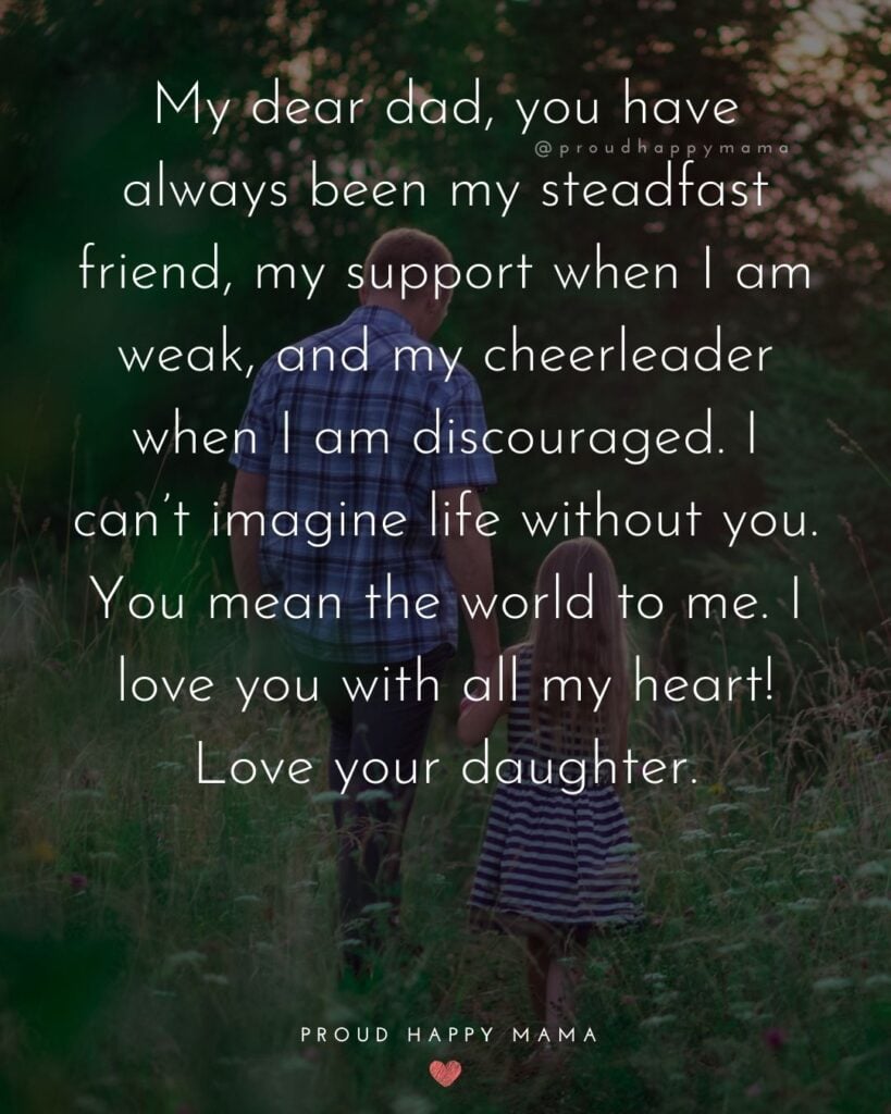 I Love You Dad Quotes - My dear dad, you have always been my steadfast friend, my support when I am weak, and my