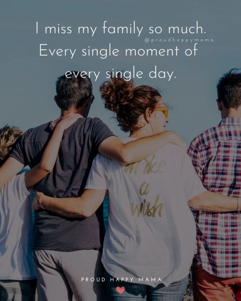 Missing Family Quotes - I miss my family so much. Every single moment of every single day.’