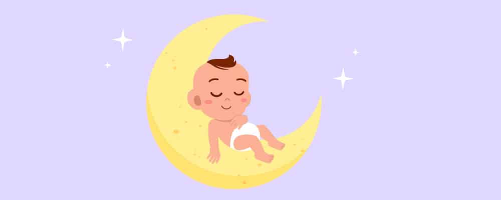 Baby sleeping on the moon