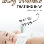 cute baby boy names ending in w