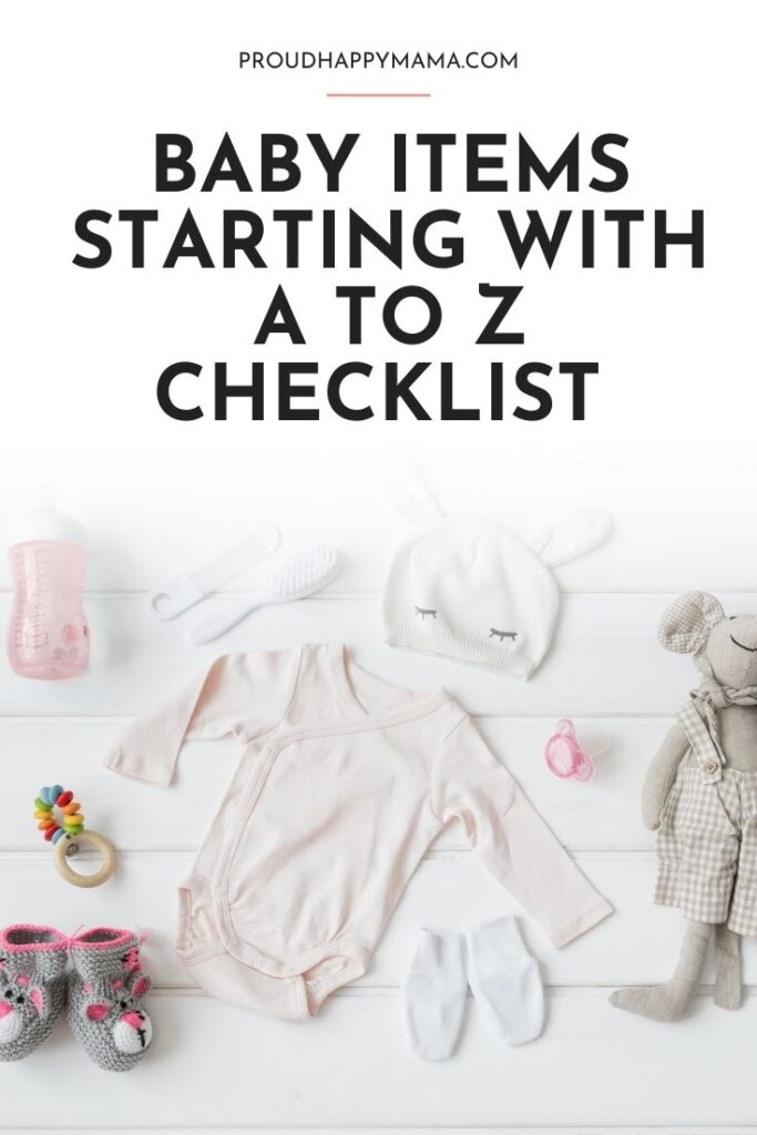 baby items A to Z