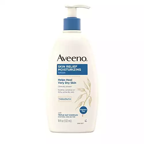 Aveeno Skin Relief Fragrance-Free Moisturizing Lotion for Sensitive Skin, with Natural Shea Butter & Triple Oat Complex