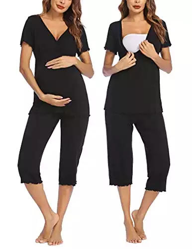 Ekouaer Women's Maternity Nursing Pajamas