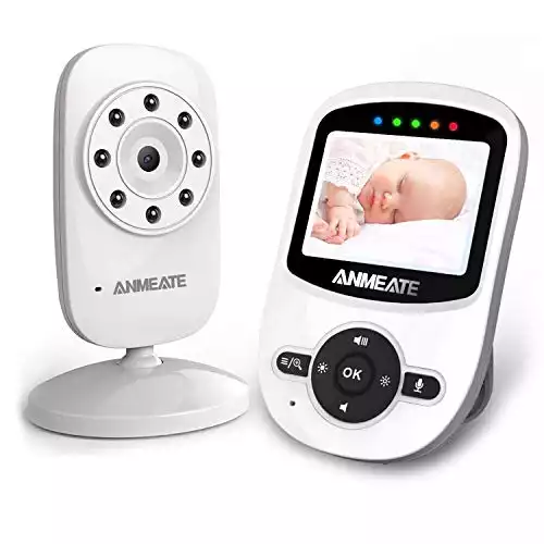 ANMEATE Digital 2.4Ghz Wireless Video Baby Monitor with Temperature Monitor