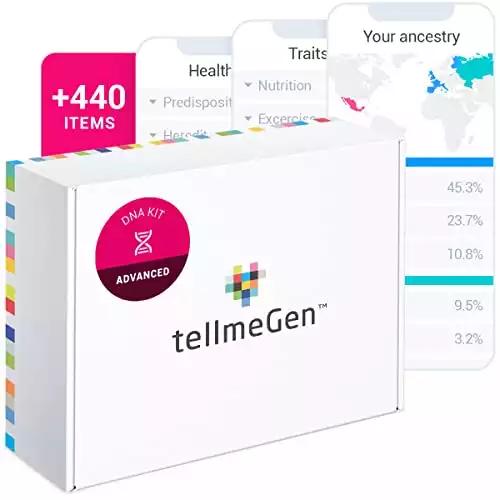 tellmeGen Advanced DNA Test (Health - Ancestry - Traits - Fitness)