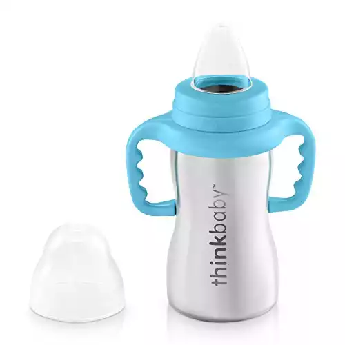 Thinkbaby Stainless Steel Sippy Cup, Light Blue (9 ounce)