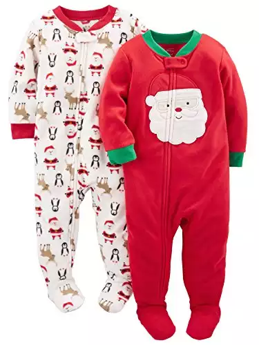 Simple Joys by Carter's Unisex Babies' Holiday Fleece Footed Sleep and Play