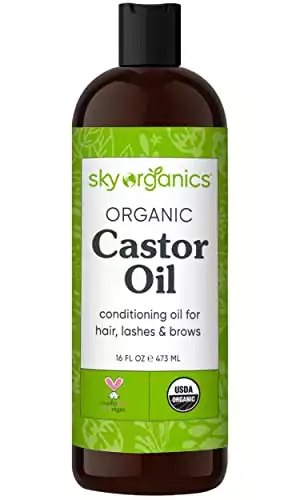 Sky Organics Organic Castor Oil for Hair, Lashes & Brows