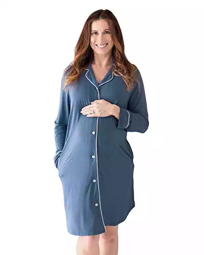 Kindred Bravely Clea Bamboo Button Down Nursing Nightgown
