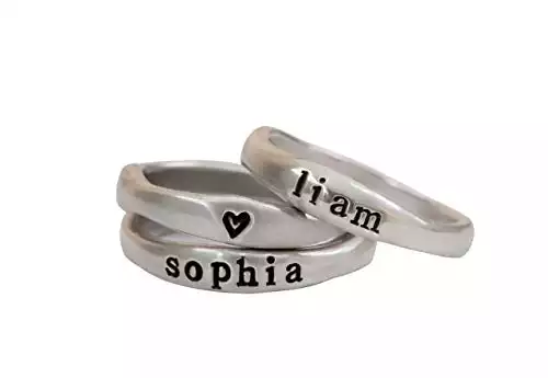 Sterling Silver Engraved Stamped Rings