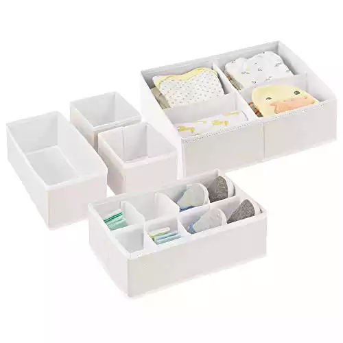 mDesign Soft Fabric Dresser Drawer and Closet Storage Organizer Set