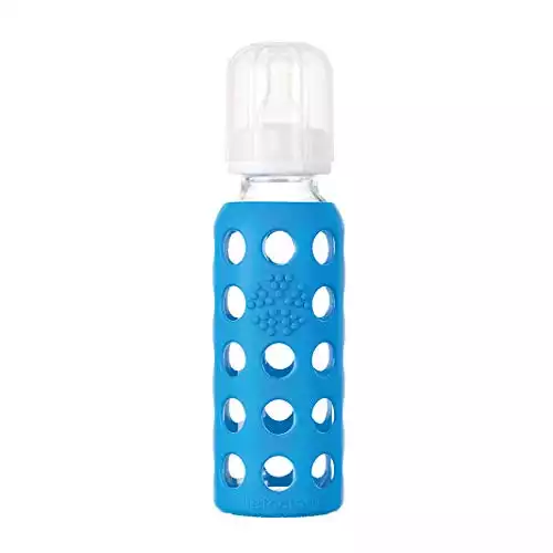 Lifefactory Glass Baby Bottle with Stage 2 Nipple and Protective Silicone Sleeve