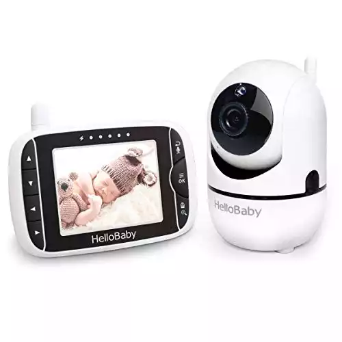 Hellobaby Baby Monitor with Remote Pan-Tilt-Zoom Camera and 3.2'' LCD Screen, Infrared Night Vision
