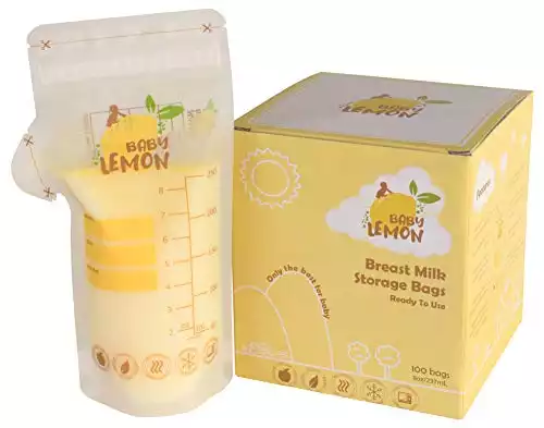 Baby Lemon Breast Milk Storage Bags with Spout