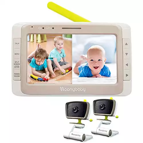 Moonybaby Split 50 Baby Monitor with 2 Cameras and Audio